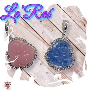 Stainless Steel Silver Rhinestone Buddha Pendants